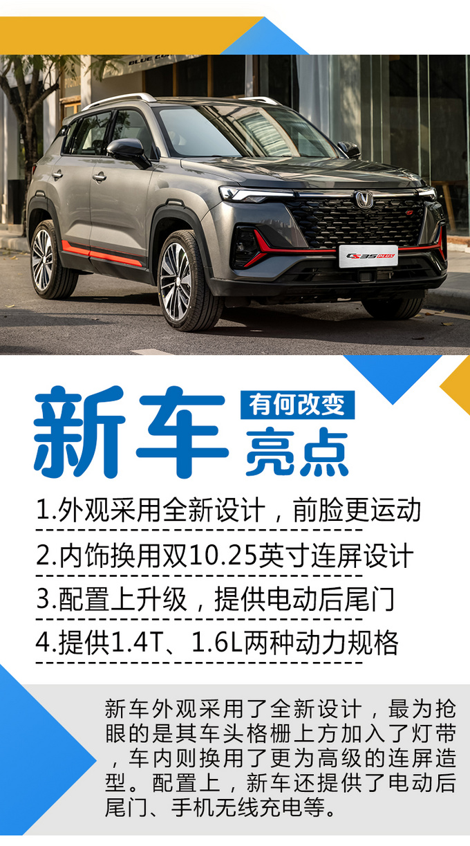 外观霸气 配双连屏 <a href=https://www.qzqcw.com/z/changan/ target=_blank class=infotextkey>长安</a>新款CS35PLUS该怎么选-图6