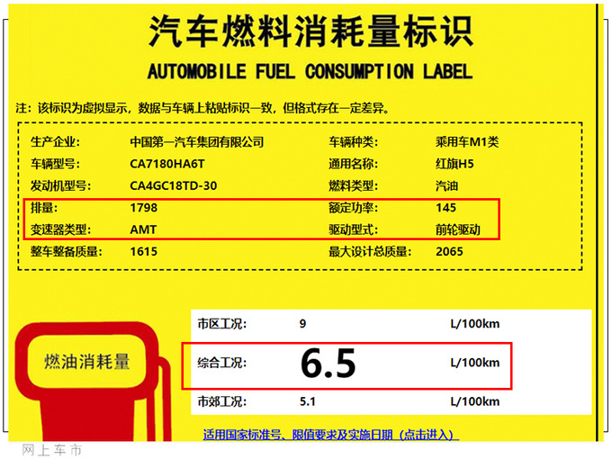 <a href=https://www.qzqcw.com/z/hongqi/ target=_blank class=infotextkey>红旗</a>新款H5将推手动挡 搭1.8T售价再次下探-图4