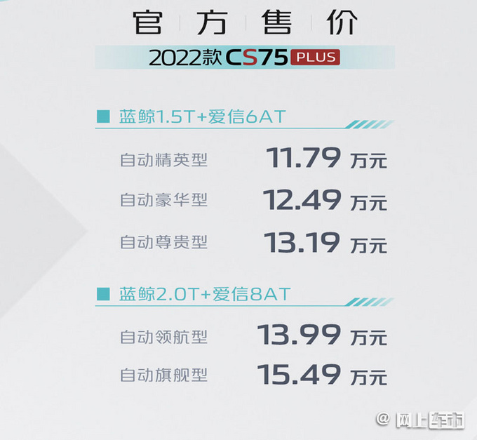 <a href=https://www.qzqcw.com/z/changan/ target=_blank class=infotextkey>长安</a>2022款CS75 PLUS正式上市 11.79万起售-图2