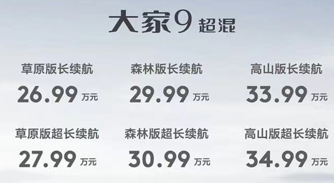 降1万上汽大家9超混售24.99万起平替<a href=https://www.qzqcw.com/z/bieike/ target=_blank class=infotextkey>别克</a>GL8-图2