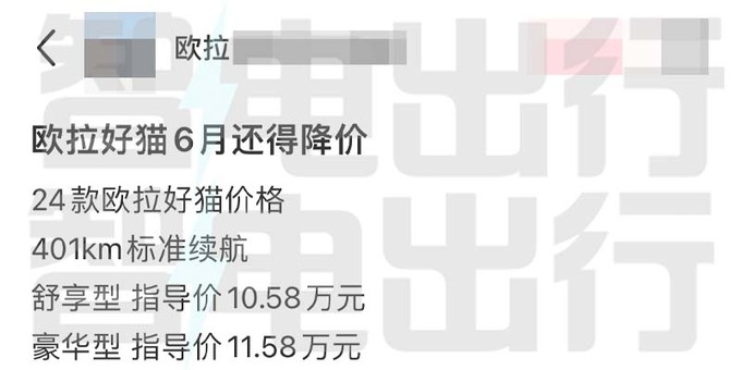 欧拉新版好猫曝光多项配置调整 4S店即将降价-图3