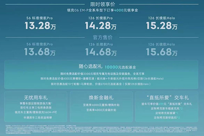 全面降价新领克06售13.28万起 动力大幅提升-图1