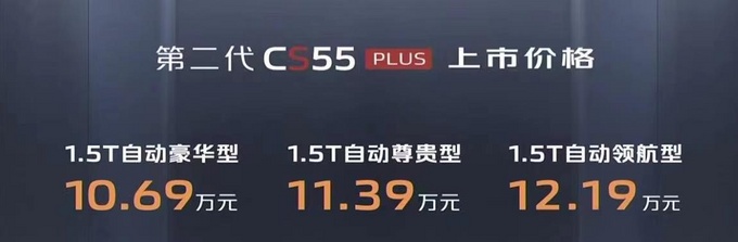 <a href=https://www.qzqcw.com/z/changan/ target=_blank class=infotextkey>长安</a>全新CS55PLUS上市 10.69-12.19万 1.5T动力更强-图1