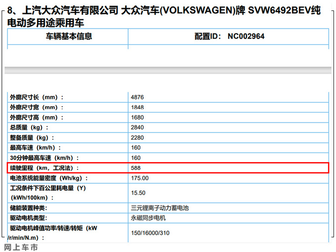 上汽<a href=https://www.qzqcw.com/z/dazhong/ target=_blank class=infotextkey>大众</a>ID.6 X信息曝光 续航588km 下月正式亮相-图4